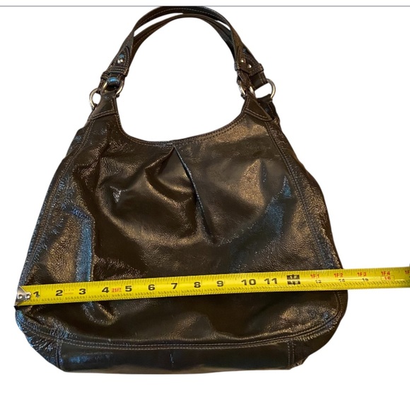 COACH Maggie Crinkle Gunmetal Metallic Hobo Bag D0982-13900 - Picture 9 of 12